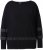 Ulla Popken Sparkling Breton Striped Sweater Black - Ulla Popken - 