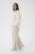 Kaffe Curve Sirana Pants Beige Melange/Black Stripe - Tygbyxor - 