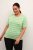 Kaffe Curve Lizzy Randig tröja Fjädergrå melerad/Grön - Tryckta T-shirts för dam i stora storlekar - 