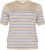Kaffe Curve Lizzy Randig tröja Beige/Blå - Tryckta T-shirts för dam i stora storlekar - 
