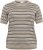Kaffe Curve Lizzy Randig tröja Beige/Svart - Tryckta T-shirts för dam i stora storlekar - 