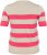 Kaffe Curve Lizzy Randig tröja Beige/Hallon - Tryckta T-shirts för dam i stora storlekar - 