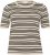 Kaffe Curve Lizzy Randig tröja Beige/Svart randig - Tryckta T-shirts för dam i stora storlekar - 