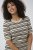 Kaffe Curve Lizzy Randig tröja Beige/Svart randig - Tryckta T-shirts för dam i stora storlekar - 