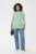 Kaffe Curve Lia Boatneck 3/4 T-Shirt Chalk/Bright Green - Toppar & T-shirts - 