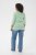 Kaffe Curve Lia Boatneck 3/4 T-Shirt Chalk/Bright Green - Toppar & T-shirts - 