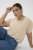 Kaffe Curve Lizzy Knit T-Shirt Feather Melange/Chalk Fine Stripe - T-shirts - 