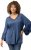 Ulla Popken Trumpet Sleeve Cold Dyed Tee Dove Blue - Tryckta T-shirts för dam i stora storlekar - 