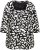 Ulla Popken Scribble Print Square Neck 3/4 Sleeve Tee Black - Tryckta T-shirts för dam i stora storlekar - 