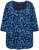 Ulla Popken Scribble Print Square Neck 3/4 Sleeve Tee Navy - Tryckta T-shirts för dam i stora storlekar - 