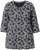 Ulla Popken Graphic Flower A-Line 3/4 Sleeve Tee Black - T-shirts - 