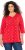 Ulla Popken Minimal Floral Print 3/4 Sleeve Tee Neon Red - Tryckta T-shirts för dam i stora storlekar - 