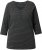 Ulla Popken Glitter Stripe 3/4 Sleeve Tee Anthracite - Tryckta T-shirts för dam i stora storlekar - 