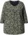Ulla Popken Pleated Floral Print 3/4 Sleeve Tee Pond Green - Tryckta T-shirts för dam i stora storlekar - 