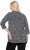 Ulla Popken Snowflake Print 3/4 Sleeve Tee Black - T-shirts - 