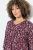 Ulla Popken Ribbon Print 3/4 Sleeve Asymmetric Tee Plum - Tryckta T-shirts för dam i stora storlekar - Tryckta t-shirts för dam