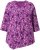 Ulla Popken Ribbon Print 3/4 Sleeve Asymmetric Tee Light Plum - Tryckta T-shirts för dam i stora storlekar - 