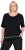 Ulla Popken Classic Fit Half-Sleeve Crew Neck T-shirt With Hem Inscription Black - Tryckta T-shirts för dam i stora storlekar - 