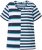 Ulla Popken Mix Stripe Short Sleeve Tee Deep Aqua - Tryckta T-shirts för dam i stora storlekar - 