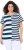Ulla Popken Mix Stripe Short Sleeve Tee Deep Aqua - Tryckta T-shirts för dam i stora storlekar - 