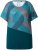 Ulla Popken Quick Drying Geometric Print Short Sleeve Tee Dark Petrol - Tryckta T-shirts för dam i stora storlekar - 