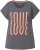 Ulla Popken LOVE Short Sleeve Graphic Tee Graphite Grey - Tryckta T-shirts för dam i stora storlekar - 