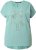 Ulla Popken Metallic Animal Cap Sleeve Graphic Tee Light Green - Tryckta T-shirts för dam i stora storlekar - 