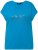 Ulla Popken Metallic Animal Cap Sleeve Graphic Tee Sapphire Blue - Tryckta T-shirts för dam i stora storlekar - 