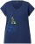 Ulla Popken Half-Sleeve A-line V-Neck Boat Pattern T-Shirt Ink Blue - Tryckta T-shirts för dam i stora storlekar - 