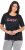 Ulla Popken Easy Short Sleeve Acid Wash Graphic Tee Black - Tryckta T-shirts för dam i stora storlekar - 