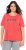 Ulla Popken Easy Short Sleeve Acid Wash Graphic Tee Light Red - Tryckta T-shirts för dam i stora storlekar - 