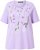 Ulla Popken Metallic Feather Short Sleeve Graphic Tee Lavender - Tryckta T-shirts för dam i stora storlekar - 