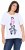 Ulla Popken Flocked Short Sleeve Graphic Tee Snow White - Tryckta T-shirts för dam i stora storlekar - 