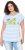 Ulla Popken Striped Short Sleeve Citrus Graphic Tee Light Blue - Tryckta T-shirts för dam i stora storlekar - 