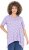 Ulla Popken Palm Tree Print Pointed Hem Tee Lavender - Tryckta T-shirts för dam i stora storlekar - 