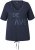 Ulla Popken Ride The Wave Short Sleeve V-Neck Graphic Tee Navy Blue - Tryckta T-shirts för dam i stora storlekar - 