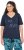 Ulla Popken Ride The Wave Short Sleeve V-Neck Graphic Tee Navy Blue - Tryckta T-shirts för dam i stora storlekar - 