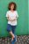 Ulla Popken Embroidered Sunrise Lettering Tee Off-White - Tryckta T-shirts för dam i stora storlekar - 
