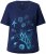 Ulla Popken Marine Print Short Sleeve Tee Ink Blue - Tryckta T-shirts för dam i stora storlekar - 
