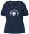 Ulla Popken Shell Picker Club Short Sleeve Graphic Tee Navy - Tryckta T-shirts för dam i stora storlekar - 