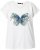 Ulla Popken Free Spirit Butterfly Cap Sleeve Graphic Tee Off-White - Tryckta T-shirts för dam i stora storlekar - 