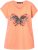 Ulla Popken Free Spirit Butterfly Cap Sleeve Graphic Tee Coral - Tryckta T-shirts för dam i stora storlekar - 