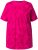 Ulla Popken Feather Print Short Sleeve V-Neck Tee Berry - Tryckta T-shirts för dam i stora storlekar - 