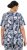 Ulla Popken Feather Print Short Sleeve V-Neck Tee Ink Blue - Tryckta T-shirts för dam i stora storlekar - 