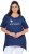 Ulla Popken Sunset Lettering Short Sleeve Graphic Tee Ink Blue - Tryckta T-shirts för dam i stora storlekar - 