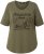 Ulla Popken Beaded Short Sleeve Graphic Tee Olive - Tryckta T-shirts för dam i stora storlekar - 