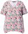 Ulla Popken Half-sleeve A-line V-neck Pointed Hem Animal Pattern T-shirt Snow White - Tryckta T-shirts för dam i stora storlekar - 