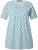 Ulla Popken Tile Print Short Sleeve Pleated Tee Light Moss Green - Tryckta T-shirts för dam i stora storlekar - 