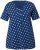 Ulla Popken Tile Print Short Sleeve Pleated Tee Dark Blue - Tryckta T-shirts för dam i stora storlekar - 