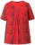 Ulla Popken Letter Print Short Sleeve Tee Red - Tryckta T-shirts för dam i stora storlekar - 
